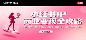 小红书IP商业变现全攻略：定位跃迁+爆款流量+私域裂变+直播转化，高利润闭环搭建-聊项目