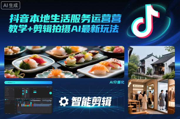 抖音本地生活服务运营教学+剪辑拍摄AI最新玩法-聊项目