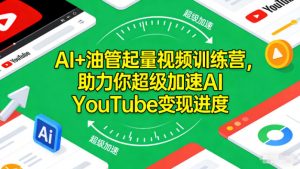 AI+油管起量视频训练营，助力你超级加速AI YouTube变现进度-聊项目