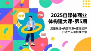 2025自媒体商业体构建大课-第5期，流量思维+内容体系+变现闭环，打造个人可持续生意-聊项目