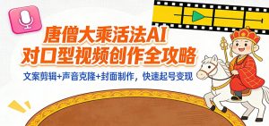“大乘活法”AI对口型视频创作全攻略：文案剪辑+声音克隆+封面制作，快速起号变现-聊项目