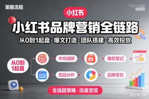 小红书品牌营销全链路，从0到1起盘、爆文打造、团队搭建到高效投放的全链路策略-聊项目
