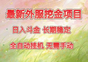 最新外服挖金项目，日入斗金，项目长期稳定，可放大操作，全自动运行，无需手动【揭秘】-聊项目