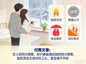 付费文章：女人的四大刚需，你只要能满足她的四大刚需，她反而会主动对你上心，甚至离不开你-聊项目
