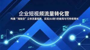企业短视频流量转化营，构建“海陆空”立体流量矩阵，实现从0到1的破局与可持续增长-聊项目