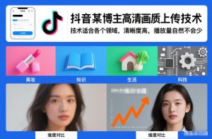 抖音某博主视频高清画质上传技术,技术适合各个领域,清晰度高,播放量自然不会少-聊项目