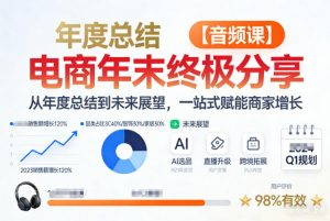 电商年未终极分享,从年度总结到未来展望,一站式赋能商家增长【音频课】-聊项目