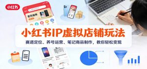 小红书IP虚拟店铺玩法,赛道定位、养号运营、笔记商品制作,教你轻松变现-聊项目