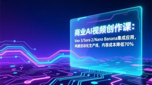 商业AI视频创作课:Veo 3/Sora 2/Nano Banana集成应用,构建自动化生产线,内容成本降低70%-聊项目
