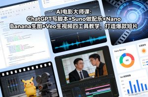 AI电影大师课:ChatGPT写脚本+Suno做配乐+Nano Banana生图+Veo生视频,打造爆款短片-聊项目