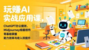 玩赚AI实战应用课,ChatGPT办公提效、Midjourney绘画创作,零基础掌握,助力效率与收入双提升-聊项目