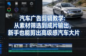 汽车广告剪辑教学：从素材筛选到成片输出，新手也能剪出高级感汽车大片-聊项目