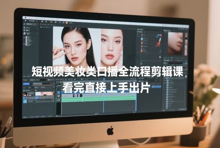 短视频美妆类口播全流程剪辑课，看完直接上手出片-聊项目