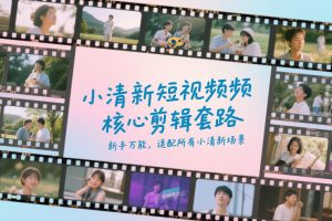 小清新短视频核心剪辑套路,新手万能,适配所有小清新场景-聊项目