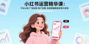 小红书运营精华课-更新:平台认知/广告投放/账户设置,快速掌握精准获客与变现-聊项目