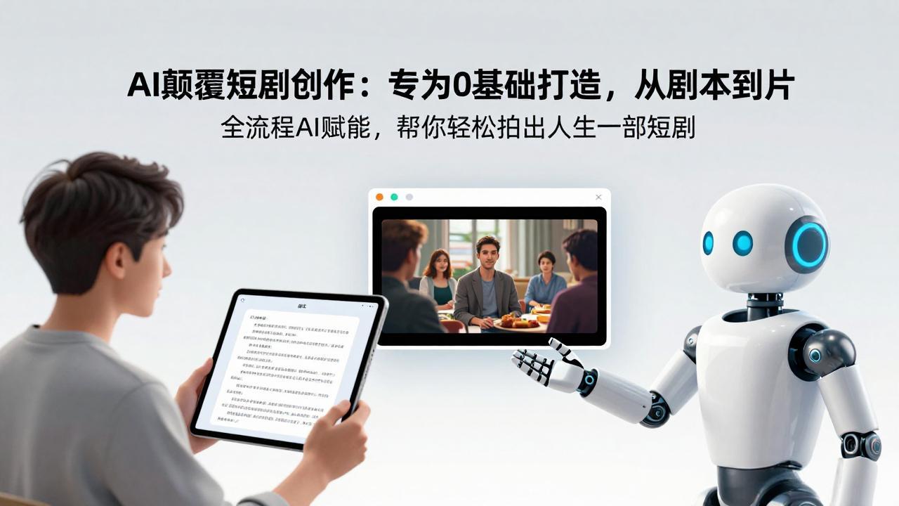 AI颠覆短剧创作：专为0基础打造，从剧本到成片全流程AI赋能，帮你轻松拍出人生第一部短剧-聊项目