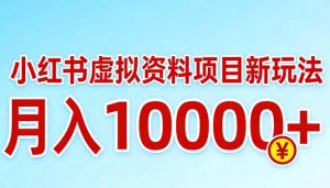 小红书虚拟资料项目最新玩法,月入10000+-聊项目