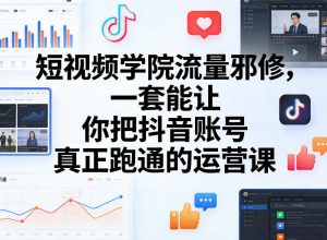 短视频学院流量邪修,一套能让你把抖音账号真正跑通的运营课-聊项目