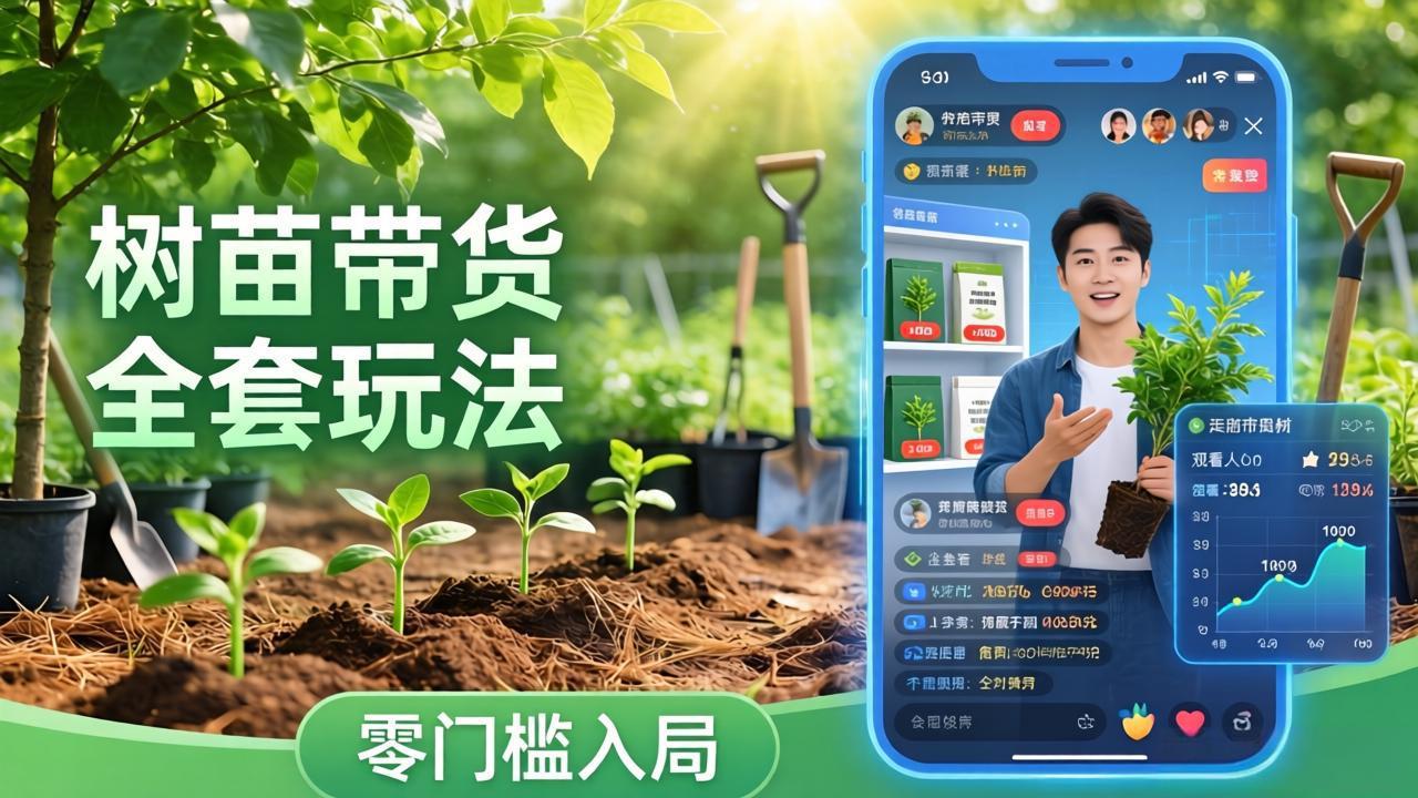 视频号AI树苗带货全套玩法：零门槛入局，掌握豆包、千问等AI工具制作树苗视频的全套流程-聊项目