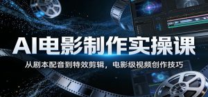 AI电影制作实操课:从剧本配音到特效剪辑,电影级视频创作技巧-聊项目