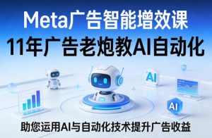 Meta广告智能增效课,11年广告老炮教AI自动化,助您运用AI与自动化技术提升广告收益-聊项目