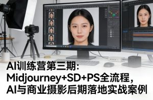 AI训练营第三期：Midjourney+SD+PS全流程，AI与商业摄影后期落地实战案例-聊项目