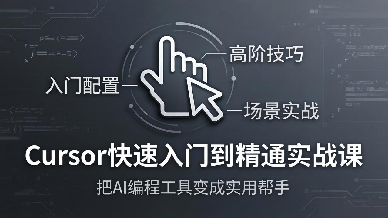Cursor快速入门到精通实战课：入门配置+高阶技巧+场景实战，把AI编程工具变成实用帮手-聊项目
