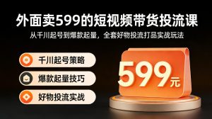 外面卖599的短视频带货投流课:从千川起号到爆款起量,全套好物投流打品实战玩法-聊项目