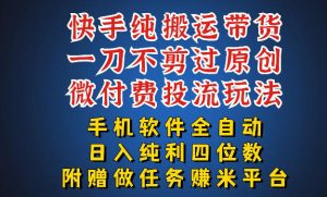最新黑科技快手搬运带货方法，手机就能操作，轻松带你日入四位数【揭秘】-聊项目