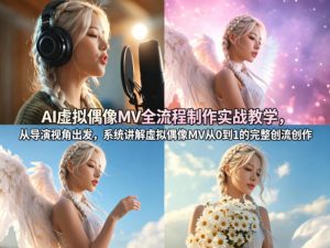AI虚拟偶像MV全流程制作实战教学,从导演视角出发,系统讲解虚拟偶像MV从0到1的完整创作流程-聊项目