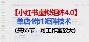 小红书虚拟矩阵4.0技术:单店4带1矩阵(共65节,可工作室放大)-聊项目