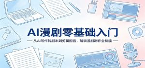 AI漫剧零基础入门:从AI写作转剧本到剪辑配音,解锁漫剧制作全技能-聊项目