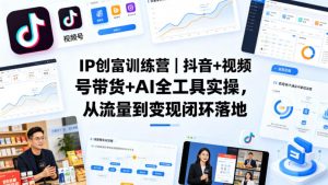 IP创富训练营｜抖音+视频号带货+AI全工具实操，从流量到变现闭环落地-聊项目