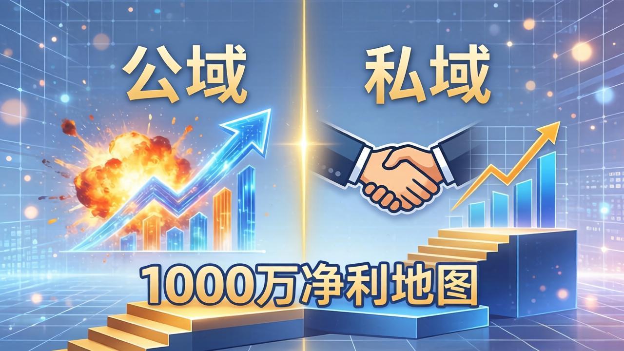 公域玩命出爆款，私域悄悄做成交：这套AI内训课，2026给你打通1000万净利的地图-聊项目