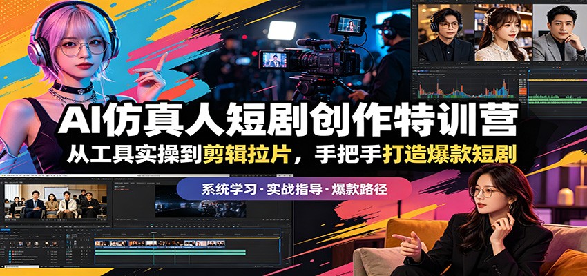 AI仿真人短剧创作特训营：从工具实操到剪辑拉片，手把手打造爆款短剧-聊项目