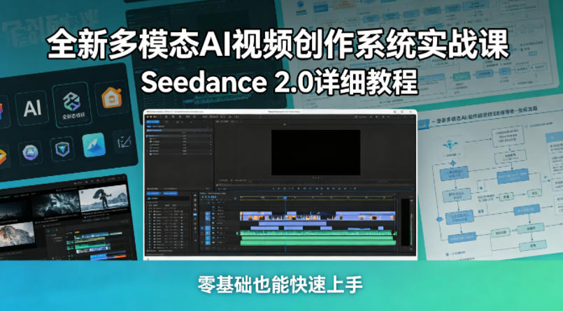 全新多模态AI视频创作系统实战课，Seedance 2.0详细教程，零基础也能快速上手-聊项目