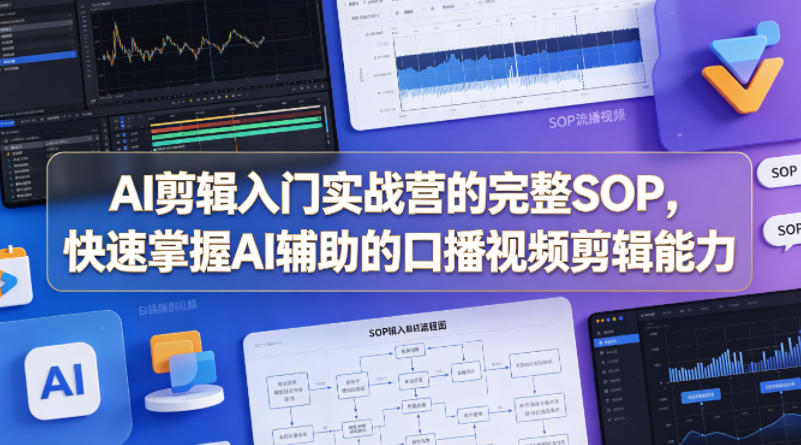 AI剪辑入门实战营的完整SOP，快速掌握AI辅助的口播视频剪辑能力-聊项目