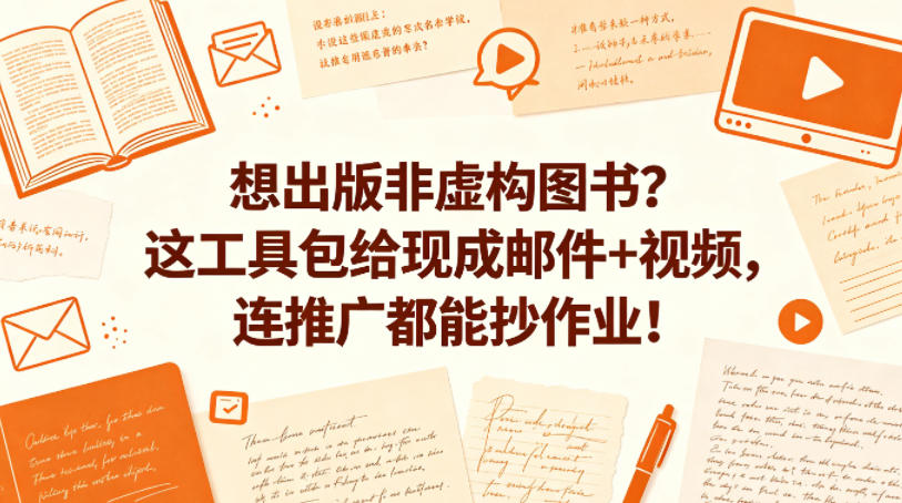想出版非虚构图书？这工具包给现成邮件+视频，连推广都能抄作业！【原创双语字幕】-聊项目