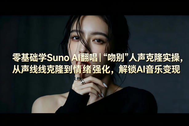 零基础学Suno AI翻唱｜《吻别》人声克隆实操，从声线克隆到情绪强化，解锁AI音乐变现-聊项目
