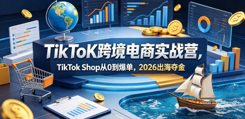 TikToK跨境电商实战营，TikTok Shop从0到爆单，2026出海夺金-聊项目