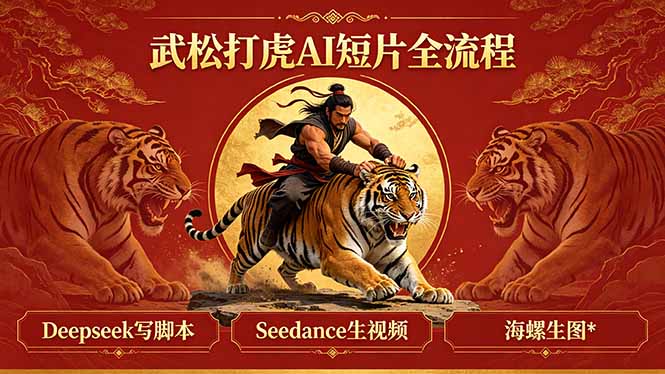 武松打虎AI短片全流程：Deepseek写脚本+Seedance生视频+海螺生图-聊项目