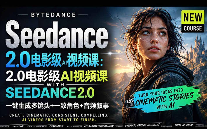 字节跳动的Seedance 2.0 AI电影视频生成制作教程，一键生成多镜头+一致角色+音频叙事-中英字幕-聊项目