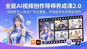 全能AI视频创作导师养成课2.0，漫剧数字人商业广告全覆盖，零基础系统学爆款创作-聊项目