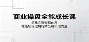商业操盘全能成长课：搭建完整变现体系，吃透项目逻辑玩转公域私域流量-聊项目