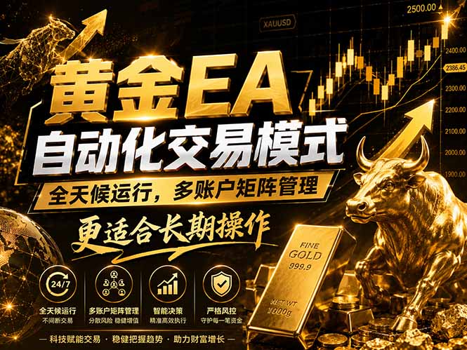 黄金EA量化：多窗口矩阵稳定运行，系统自动执行，收益空间持续放大-聊项目
