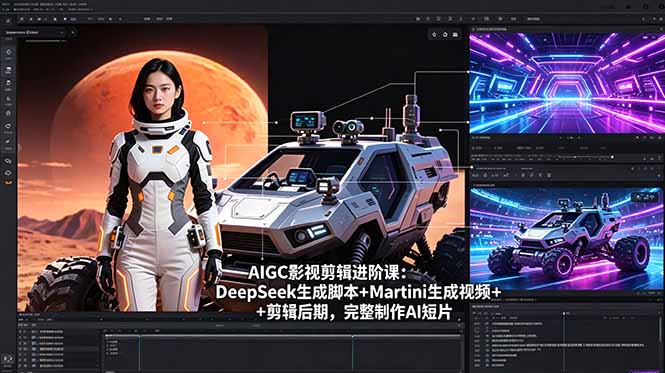 AIGC影视剪辑进阶课：DeepSeek生成脚本+Martini生成视频+剪辑后期，完整制作AI短片-聊项目