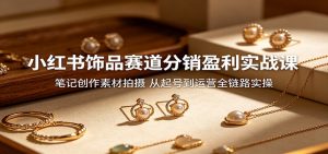 小红书饰品赛道分销盈利实战课：笔记创作素材拍摄，从起号到运营全链路实操-聊项目