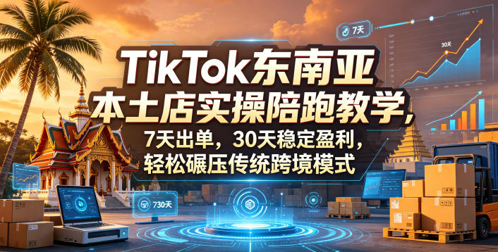 TikTok东南亚本土店实操陪跑教学，7天出单，30天稳定盈利，轻松碾压传统跨境模式(更新0516)-聊项目