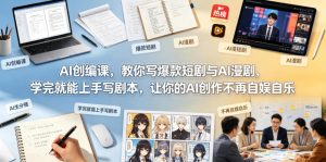 AI创编课，教你写爆款短剧与AI漫剧，学完就能上手写剧本，让你的AI创作不再自娱自乐(更新0521)-聊项目
