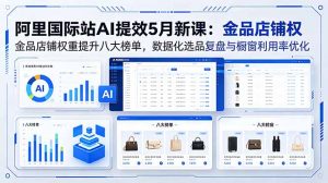 阿里国际站AI提效5月新课：金品店铺权重提升八大榜单，数据化选品复盘与橱窗利用率优化-聊项目